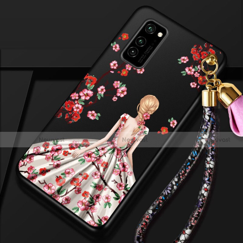 Silicone Candy Rubber Gel Dress Party Girl Soft Case Cover for Huawei Honor V30 5G