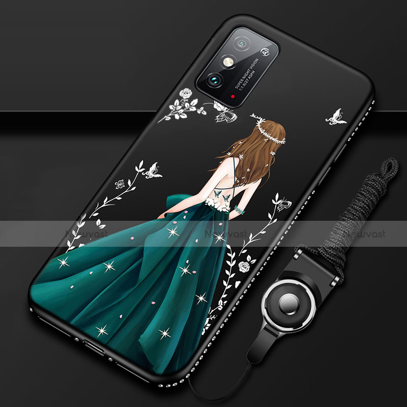 Silicone Candy Rubber Gel Dress Party Girl Soft Case Cover for Huawei Honor X10 Max 5G