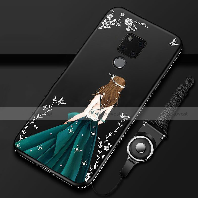 Silicone Candy Rubber Gel Dress Party Girl Soft Case Cover for Huawei Mate 20 X 5G Green