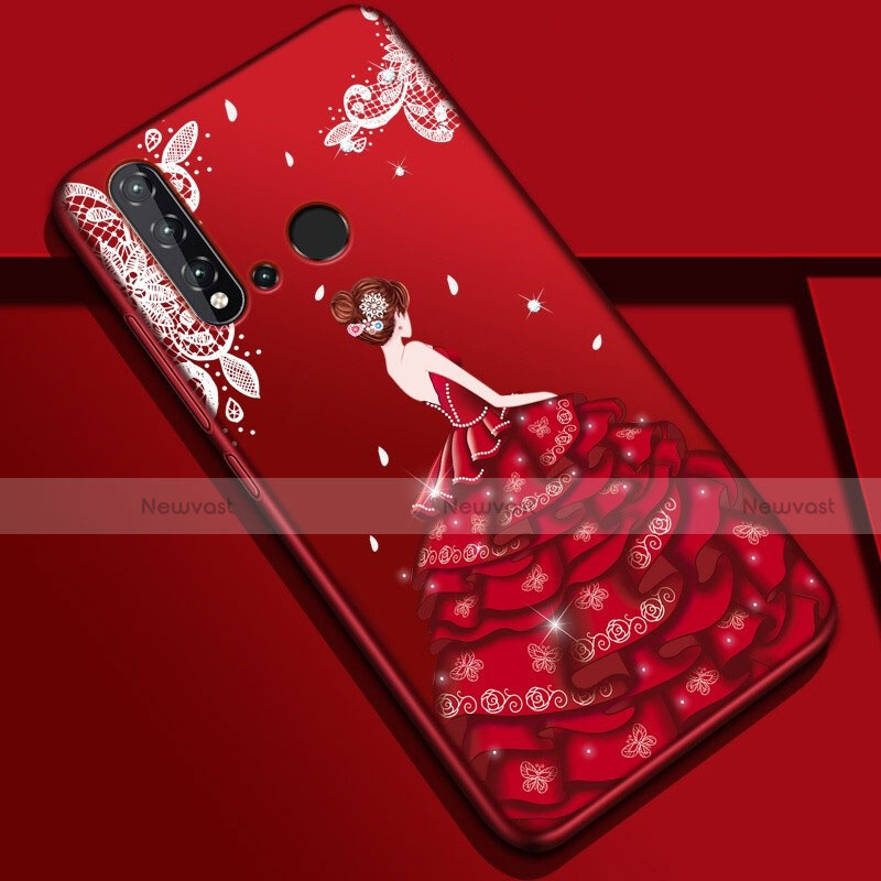 Silicone Candy Rubber Gel Dress Party Girl Soft Case Cover for Huawei Nova 5i Mixed