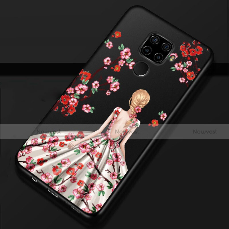 Silicone Candy Rubber Gel Dress Party Girl Soft Case Cover for Huawei Nova 5i Pro Brown