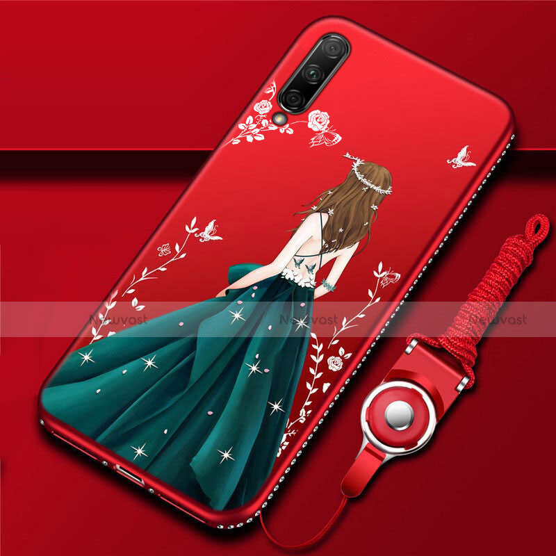 Silicone Candy Rubber Gel Dress Party Girl Soft Case Cover for Huawei P Smart Pro (2019)