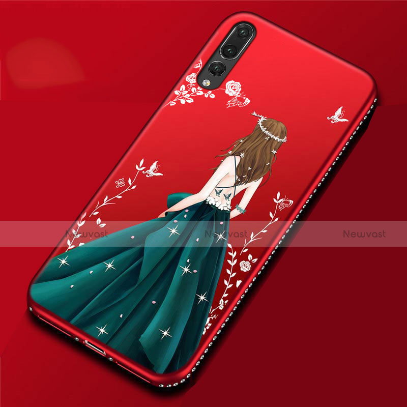 Silicone Candy Rubber Gel Dress Party Girl Soft Case Cover for Huawei P20 Pro Cyan