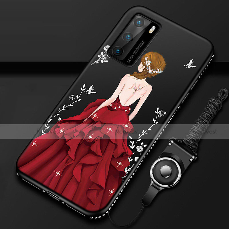 Silicone Candy Rubber Gel Dress Party Girl Soft Case Cover for Huawei P40