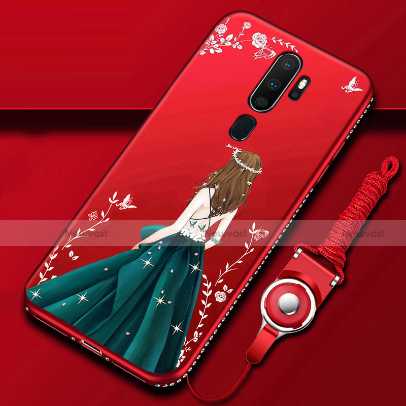 Silicone Candy Rubber Gel Dress Party Girl Soft Case Cover for Oppo A9 (2020)