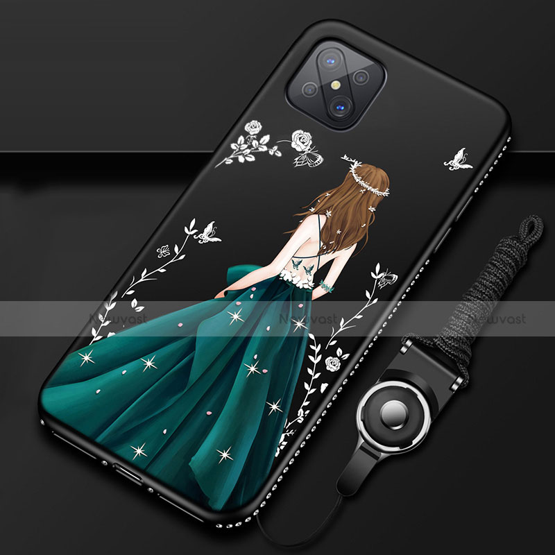 Silicone Candy Rubber Gel Dress Party Girl Soft Case Cover for Oppo A92s 5G