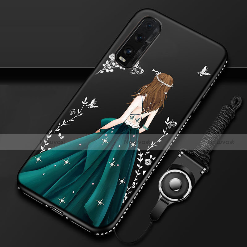 Silicone Candy Rubber Gel Dress Party Girl Soft Case Cover for Oppo Find X2