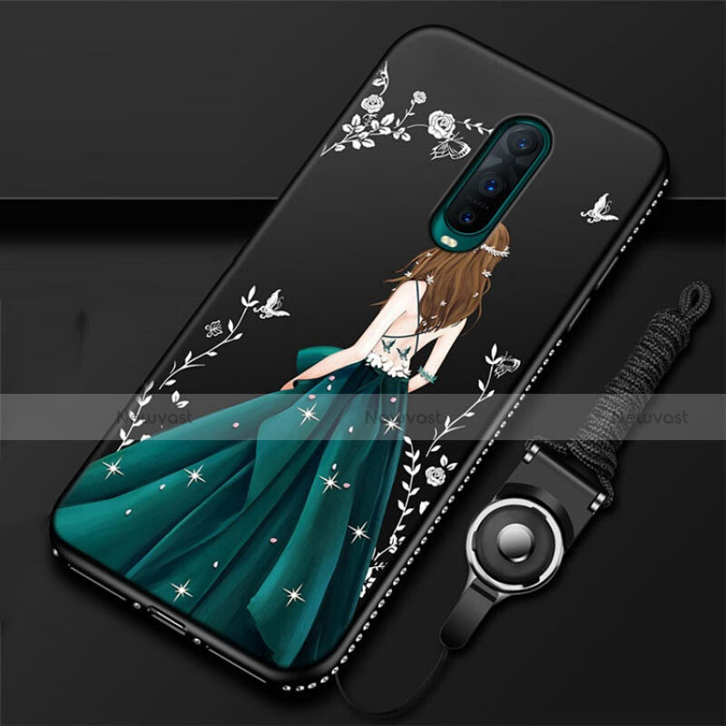 Silicone Candy Rubber Gel Dress Party Girl Soft Case Cover for Oppo R17 Pro Green