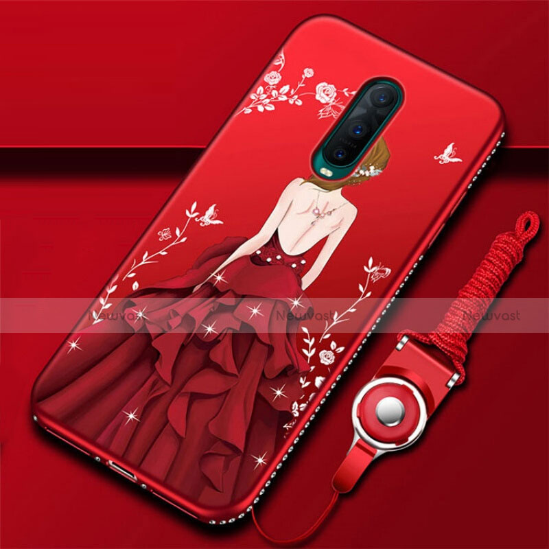 Silicone Candy Rubber Gel Dress Party Girl Soft Case Cover for Oppo R17 Pro Red