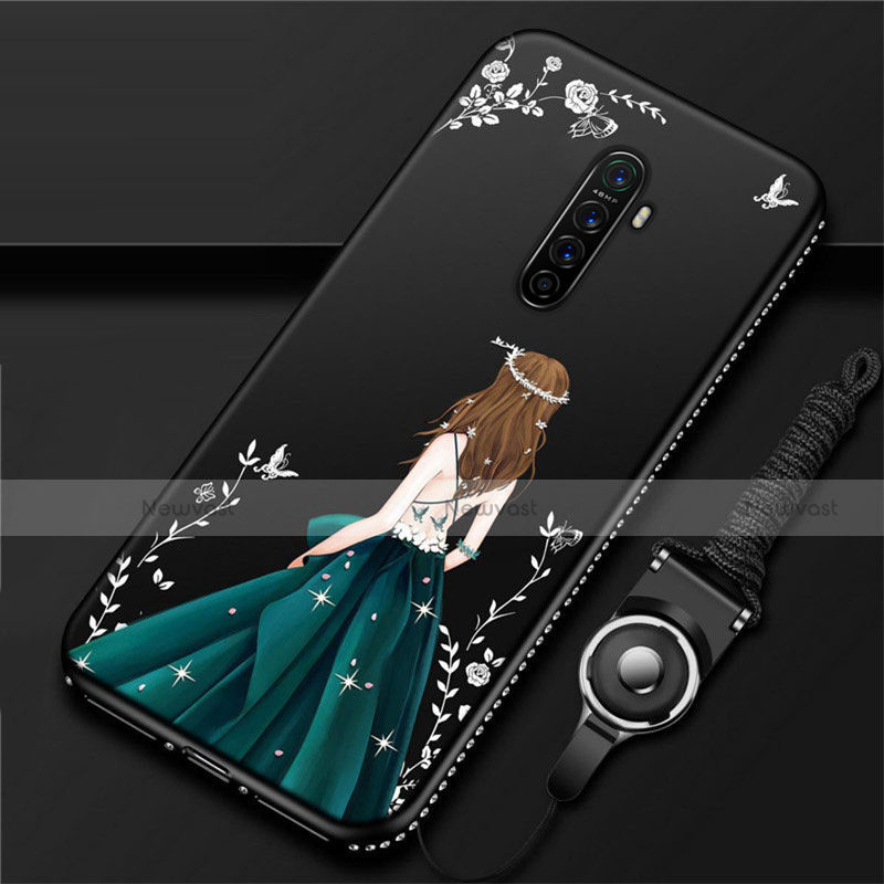 Silicone Candy Rubber Gel Dress Party Girl Soft Case Cover for Oppo Reno Ace Green