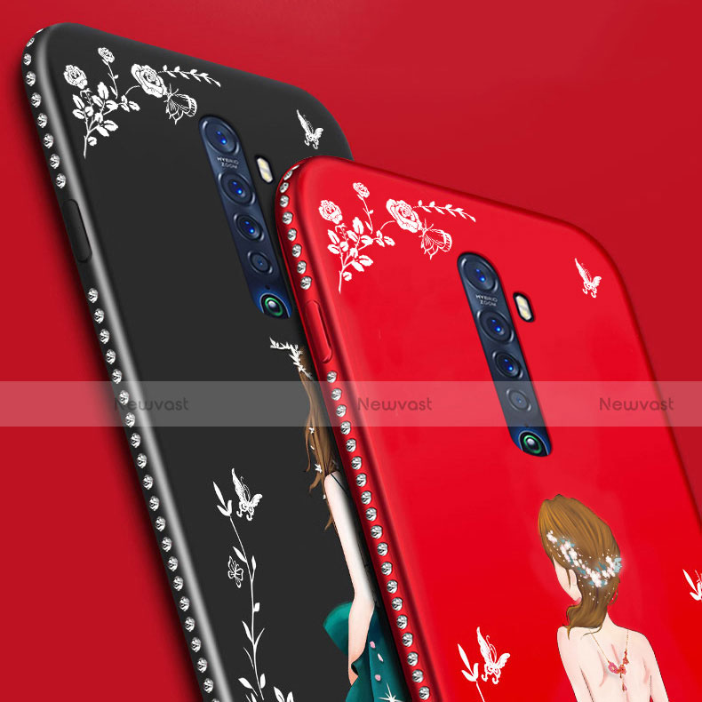 Silicone Candy Rubber Gel Dress Party Girl Soft Case Cover for Oppo Reno2