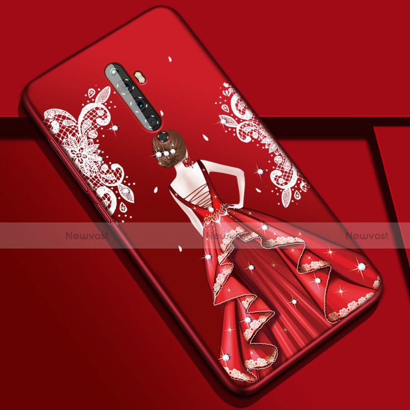 Silicone Candy Rubber Gel Dress Party Girl Soft Case Cover for Oppo Reno2 Z