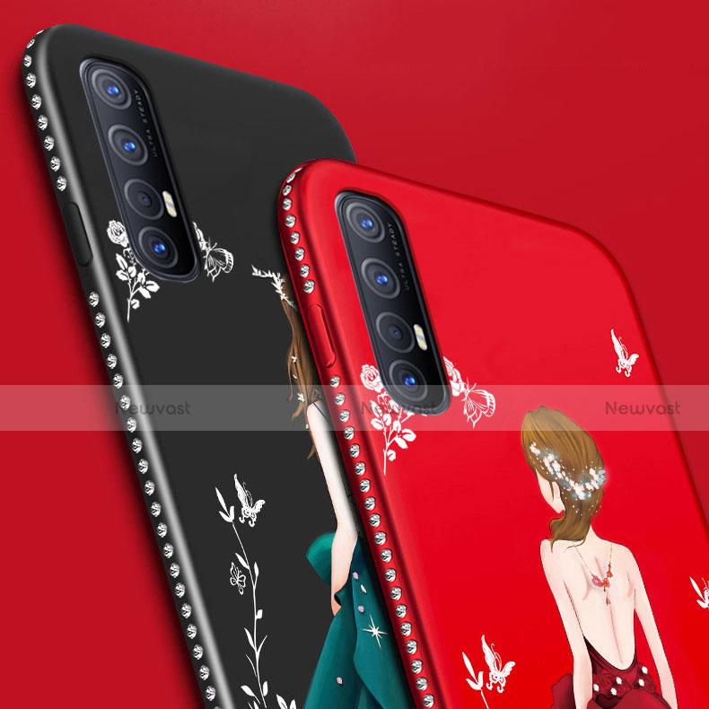 Silicone Candy Rubber Gel Dress Party Girl Soft Case Cover for Oppo Reno3 Pro