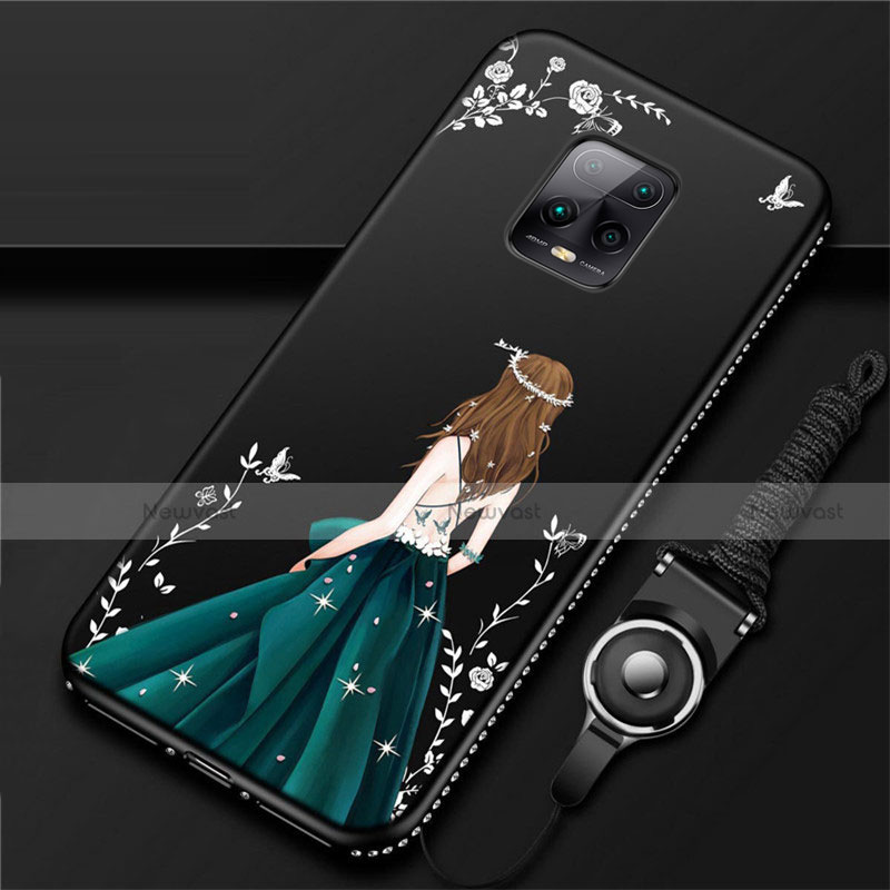 Silicone Candy Rubber Gel Dress Party Girl Soft Case Cover for Xiaomi Redmi 10X Pro 5G Green