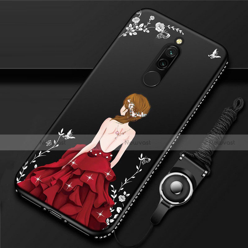 Silicone Candy Rubber Gel Dress Party Girl Soft Case Cover for Xiaomi Redmi 8