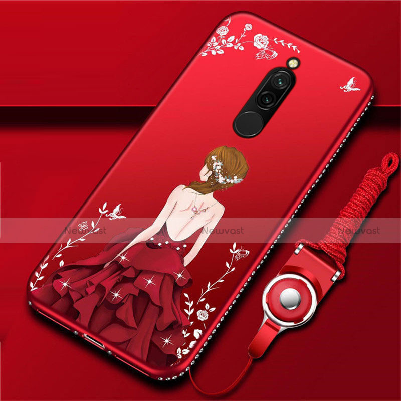 Silicone Candy Rubber Gel Dress Party Girl Soft Case Cover for Xiaomi Redmi 8