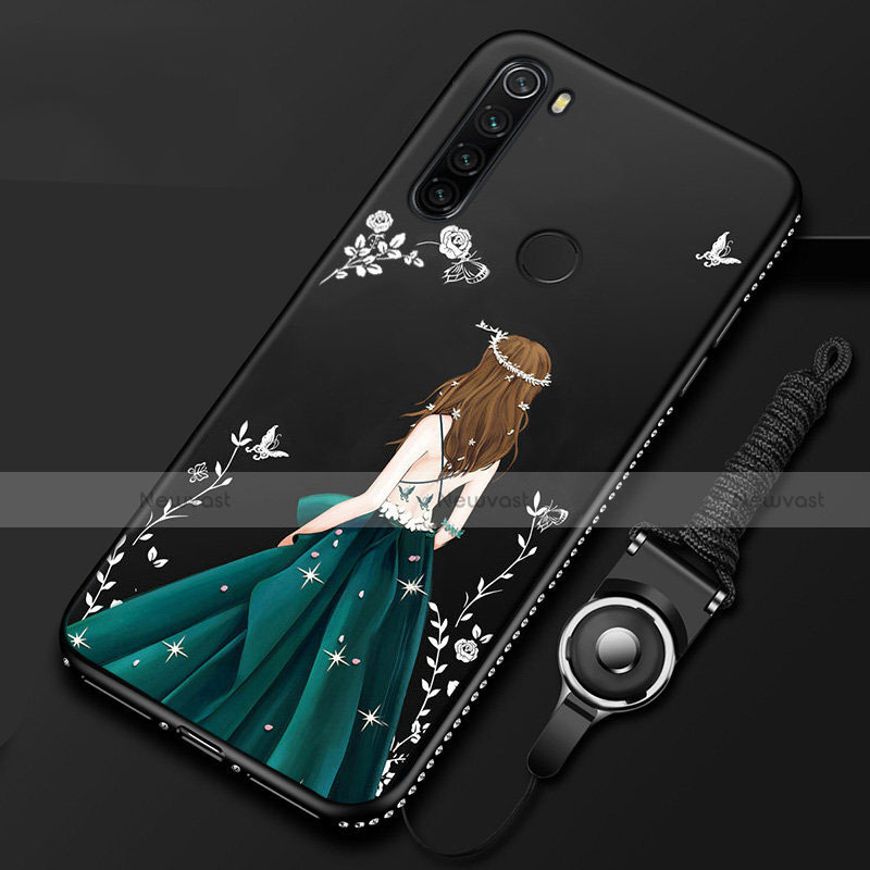 Silicone Candy Rubber Gel Dress Party Girl Soft Case Cover for Xiaomi Redmi Note 8T Black