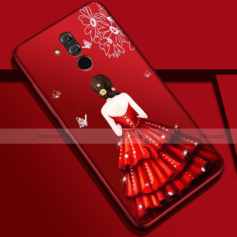 Silicone Candy Rubber Gel Dress Party Girl Soft Case Cover H02 for Huawei Mate 20 Lite