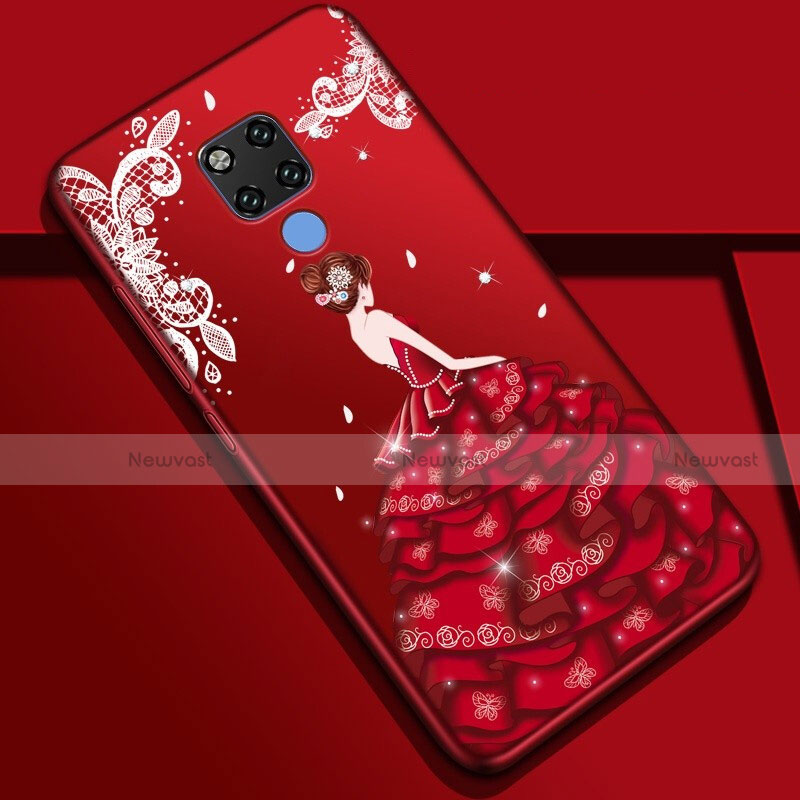 Silicone Candy Rubber Gel Dress Party Girl Soft Case Cover K01 for Huawei Mate 20