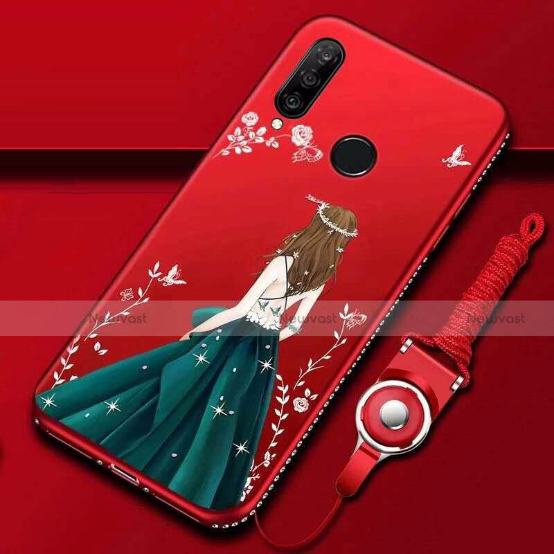 Silicone Candy Rubber Gel Dress Party Girl Soft Case Cover K01 for Huawei Nova 4e