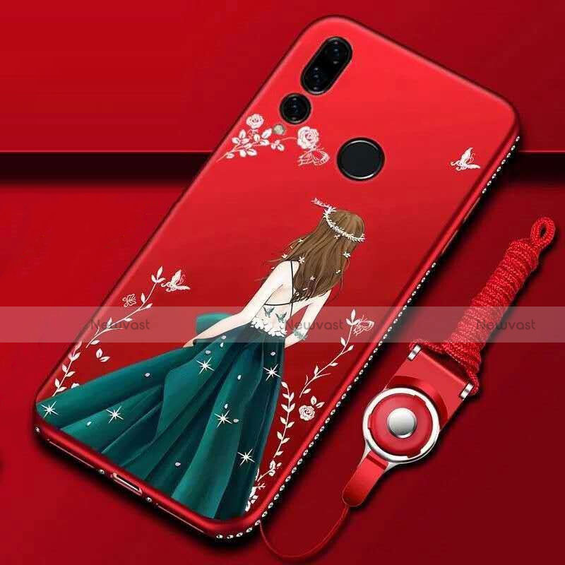 Silicone Candy Rubber Gel Dress Party Girl Soft Case Cover K01 for Huawei P Smart+ Plus (2019)