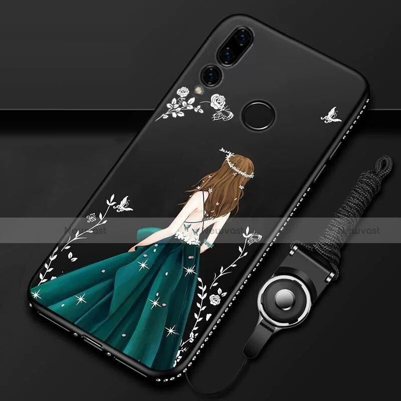 Silicone Candy Rubber Gel Dress Party Girl Soft Case Cover K01 for Huawei P Smart+ Plus (2019)