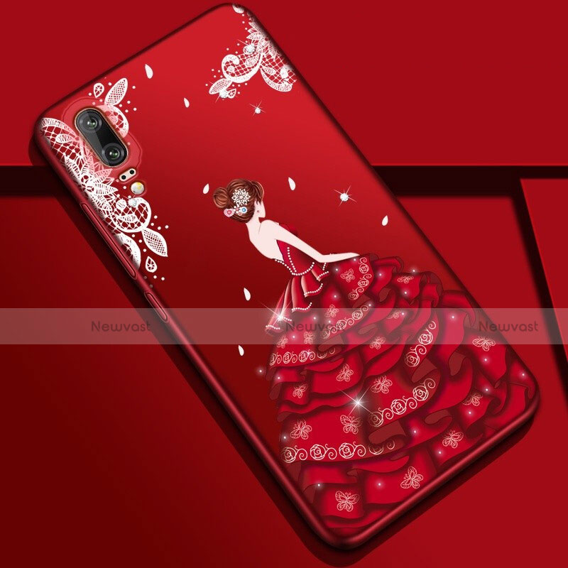 Silicone Candy Rubber Gel Dress Party Girl Soft Case Cover K01 for Huawei P20