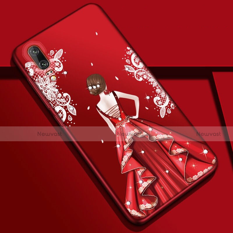 Silicone Candy Rubber Gel Dress Party Girl Soft Case Cover K01 for Huawei P20 Colorful