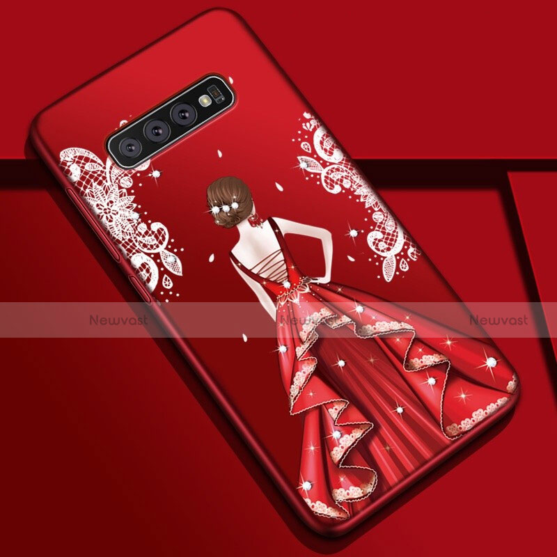 Silicone Candy Rubber Gel Dress Party Girl Soft Case Cover K01 for Samsung Galaxy S10 Mixed