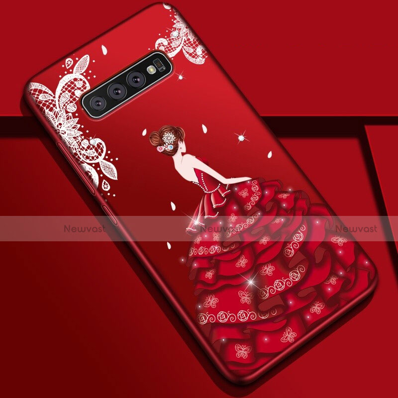 Silicone Candy Rubber Gel Dress Party Girl Soft Case Cover K01 for Samsung Galaxy S10 Plus