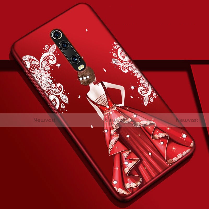 Silicone Candy Rubber Gel Dress Party Girl Soft Case Cover K01 for Xiaomi Mi 9T