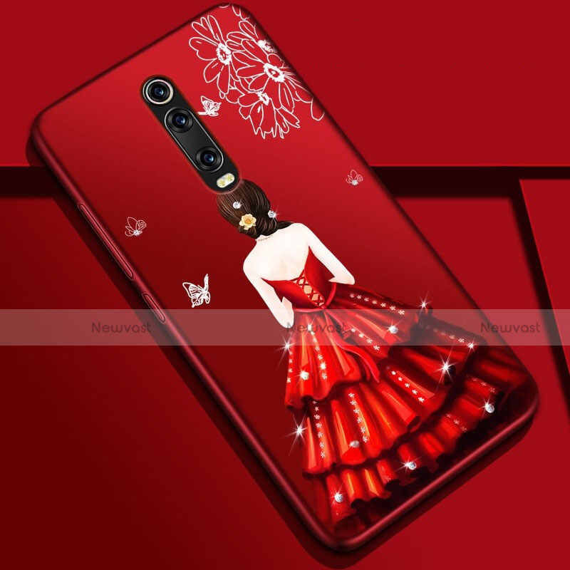 Silicone Candy Rubber Gel Dress Party Girl Soft Case Cover K01 for Xiaomi Mi 9T Mixed