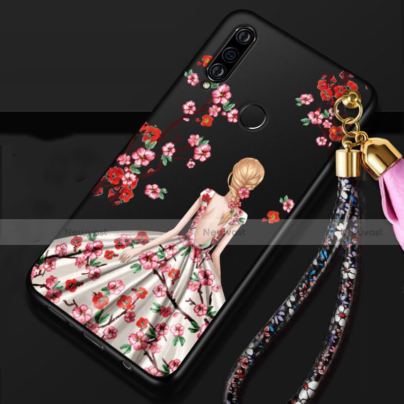 Silicone Candy Rubber Gel Dress Party Girl Soft Case Cover K02 for Huawei Nova 4e