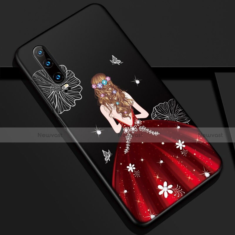 Silicone Candy Rubber Gel Dress Party Girl Soft Case Cover K02 for Huawei P30