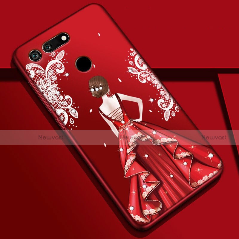 Silicone Candy Rubber Gel Dress Party Girl Soft Case Cover K03 for Huawei Honor V20