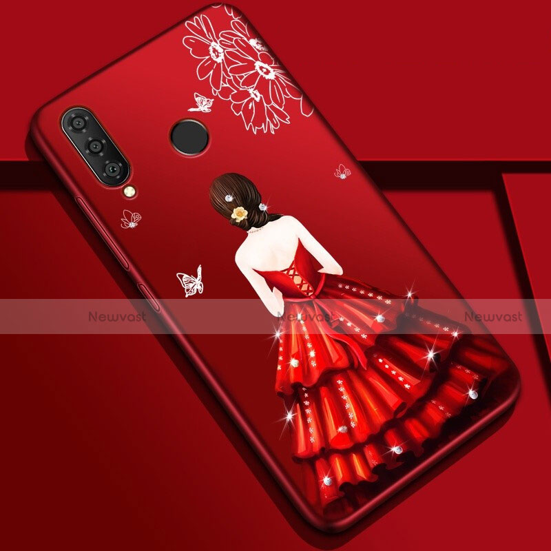 Silicone Candy Rubber Gel Dress Party Girl Soft Case Cover K03 for Huawei P30 Lite