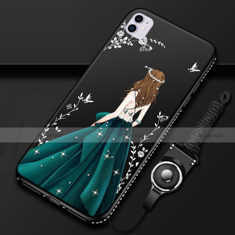 Silicone Candy Rubber Gel Dress Party Girl Soft Case Cover M01 for Apple iPhone 11 Green