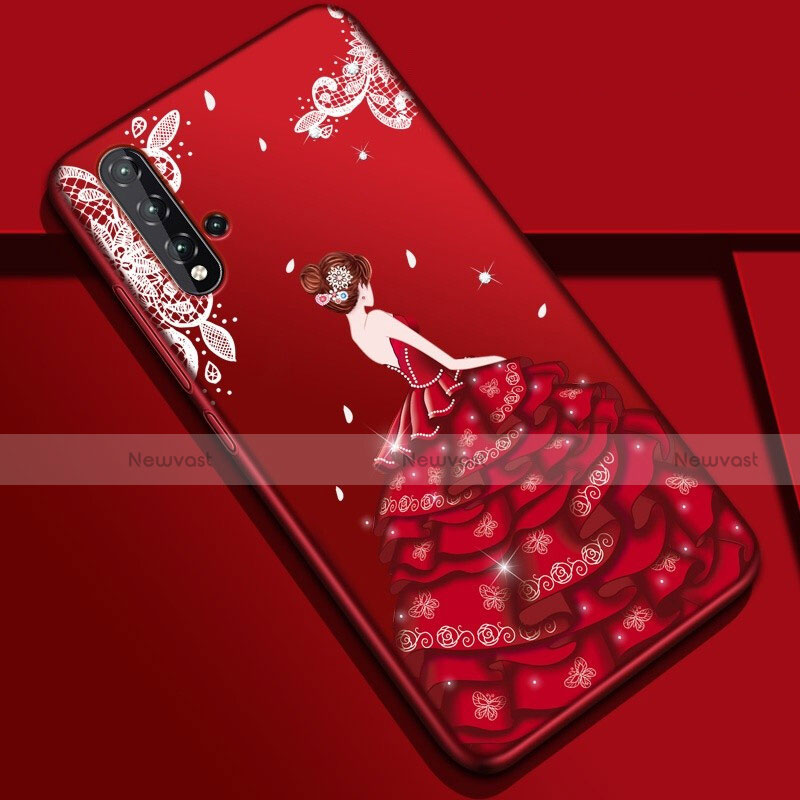 Silicone Candy Rubber Gel Dress Party Girl Soft Case Cover S01 for Huawei Nova 5