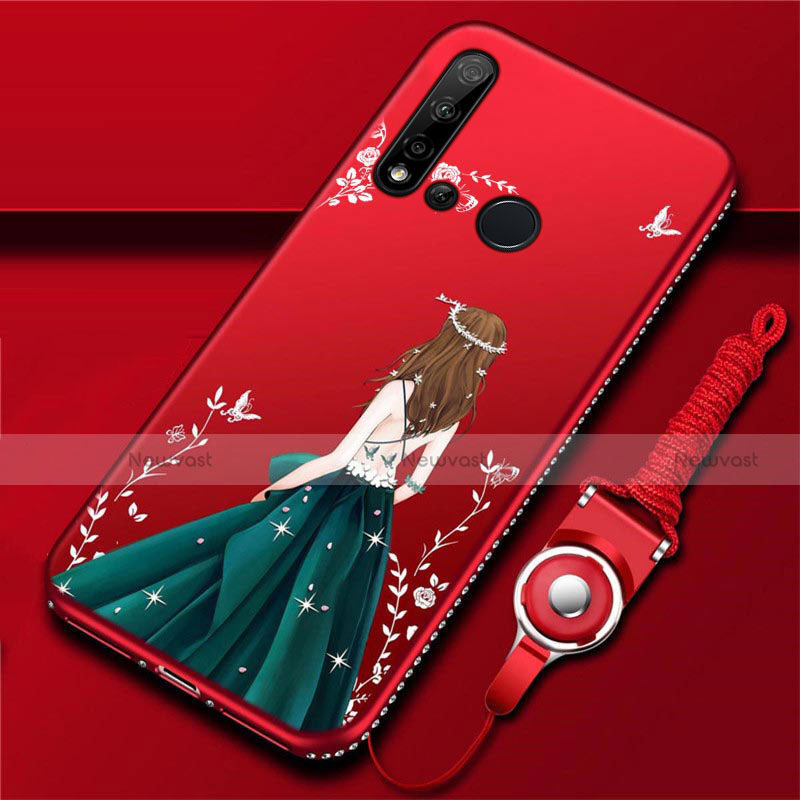 Silicone Candy Rubber Gel Dress Party Girl Soft Case Cover S01 for Huawei Nova 5i