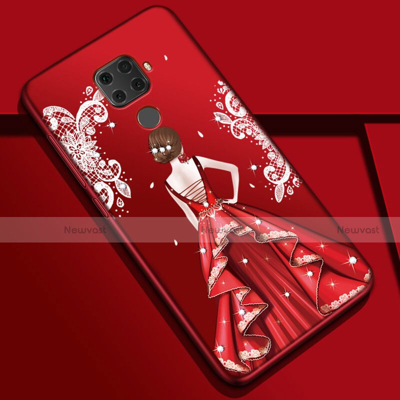 Silicone Candy Rubber Gel Dress Party Girl Soft Case Cover S01 for Huawei Nova 5z Mixed