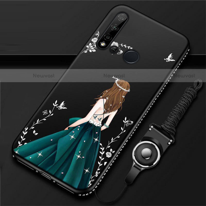 Silicone Candy Rubber Gel Dress Party Girl Soft Case Cover S01 for Huawei P20 Lite (2019)