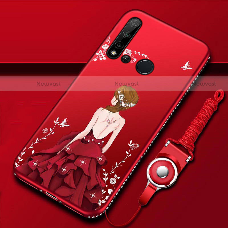 Silicone Candy Rubber Gel Dress Party Girl Soft Case Cover S01 for Huawei P20 Lite (2019)