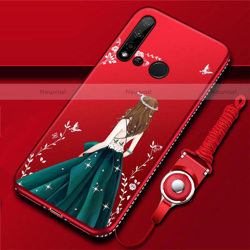 Silicone Candy Rubber Gel Dress Party Girl Soft Case Cover S01 for Huawei P20 Lite (2019)