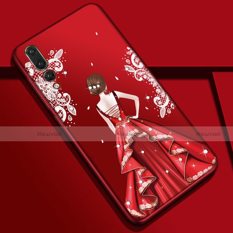 Silicone Candy Rubber Gel Dress Party Girl Soft Case Cover S01 for Huawei P20 Pro