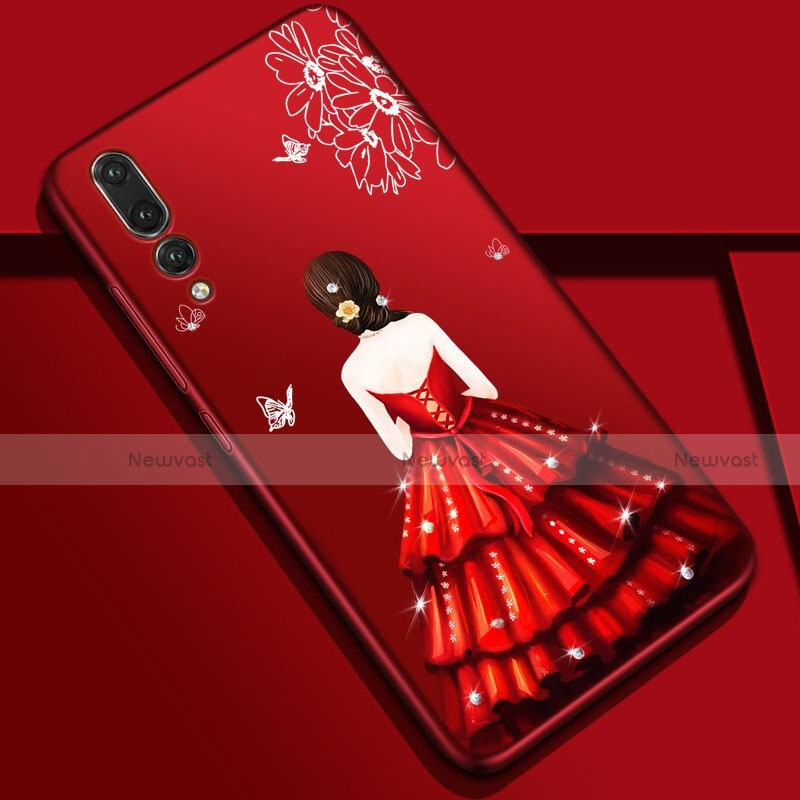 Silicone Candy Rubber Gel Dress Party Girl Soft Case Cover S01 for Huawei P20 Pro