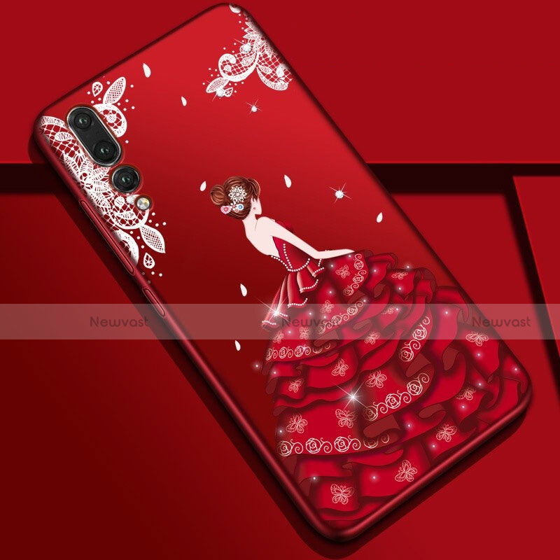 Silicone Candy Rubber Gel Dress Party Girl Soft Case Cover S01 for Huawei P20 Pro Colorful