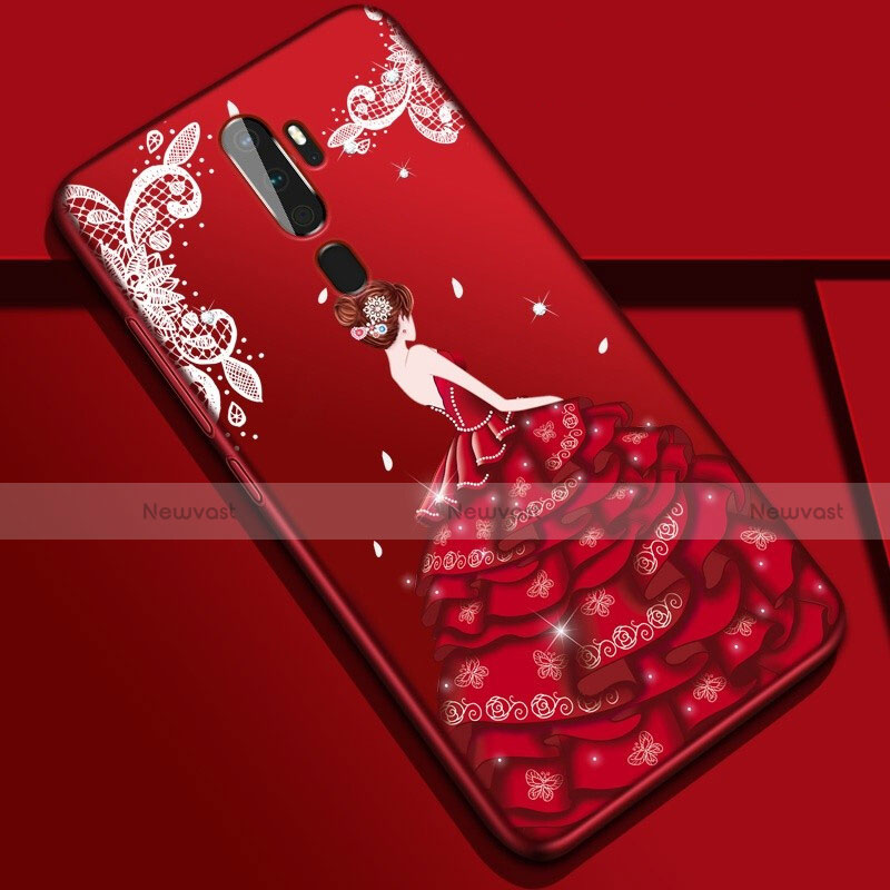 Silicone Candy Rubber Gel Dress Party Girl Soft Case Cover S01 for Oppo A5 (2020)