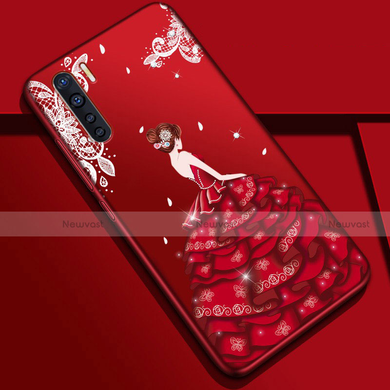 Silicone Candy Rubber Gel Dress Party Girl Soft Case Cover S01 for Oppo A91 Colorful