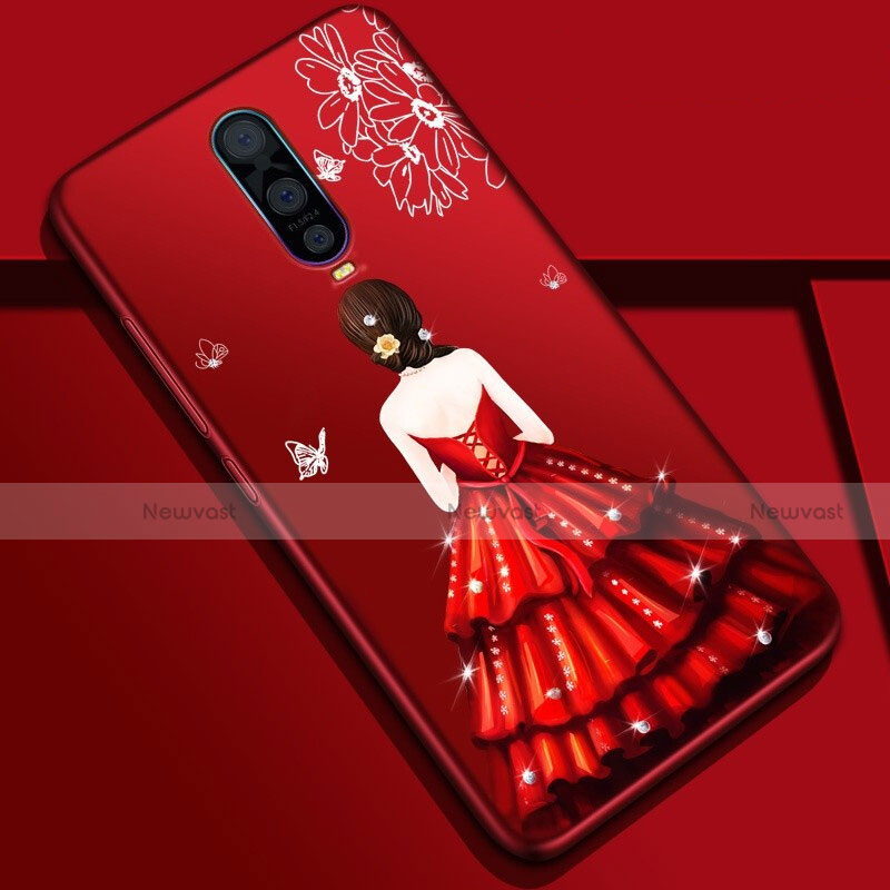 Silicone Candy Rubber Gel Dress Party Girl Soft Case Cover S01 for Oppo R17 Pro