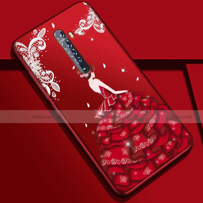 Silicone Candy Rubber Gel Dress Party Girl Soft Case Cover S01 for Oppo Reno2